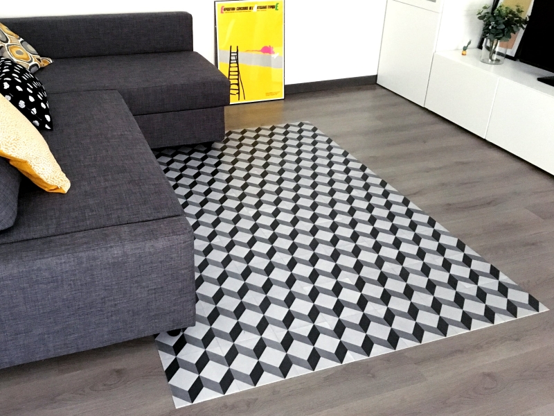 grigio Pauwer Tappeto in cotone tessuto a diamante reversibile 60 x 90 cm tappeto per pavimento cucina soggiorno camera 
