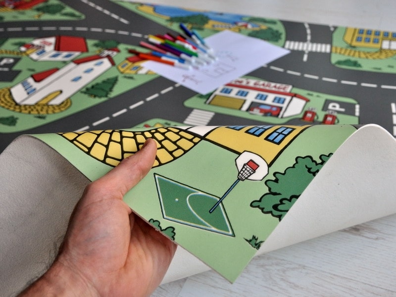 Dimensione:120x170 cm Tappeto per Bambini Tappeto da Gioco Porto City Tappeto Strade Città Strada Grigio Verde 